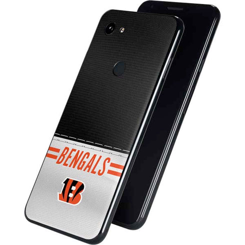 NFL Cincinnati Bengals White Striped Google Pixel 3a XL Skin